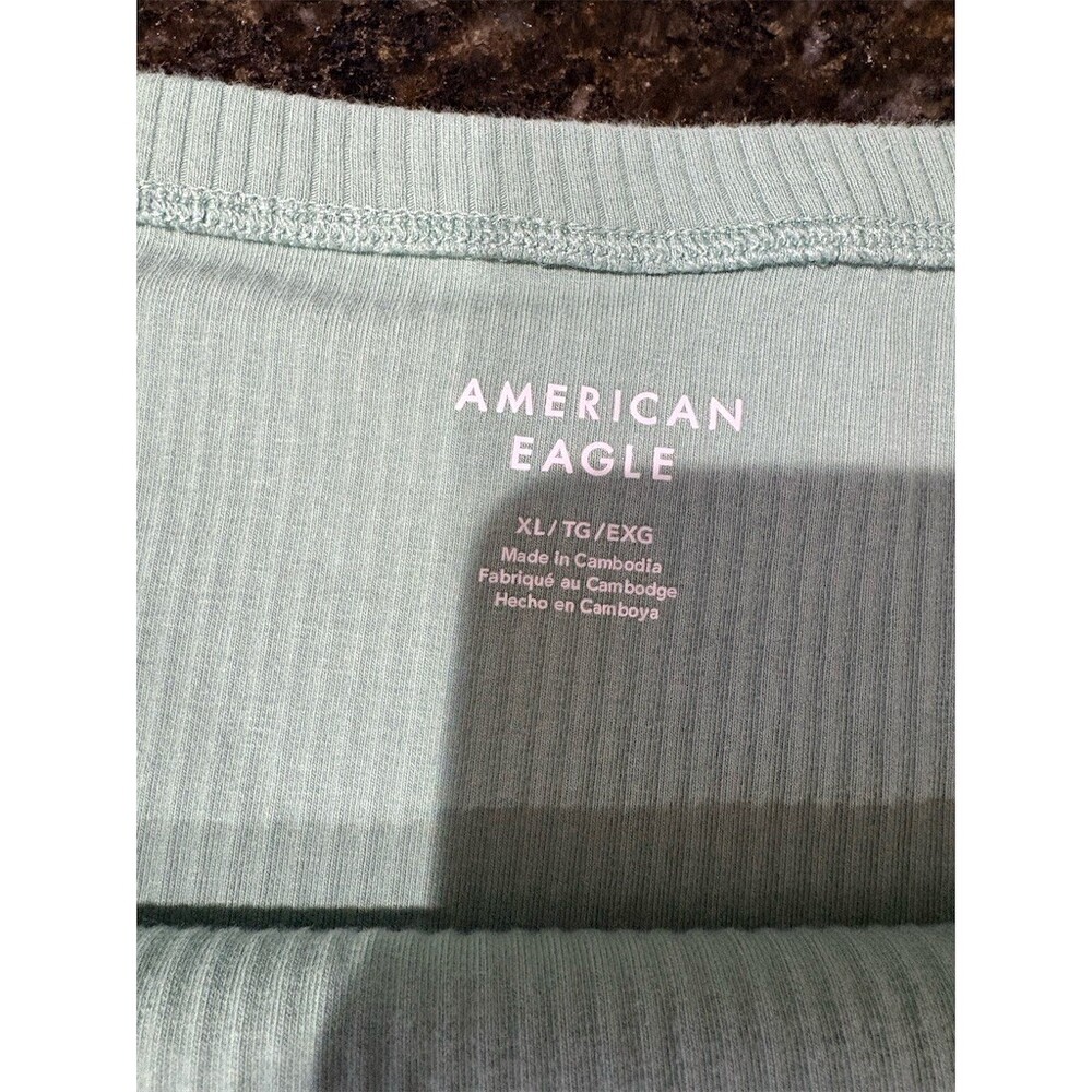American Eagle Tube Top Womens XL Mint Green Solid Ribbed Strapless - Picture 5 of 5
